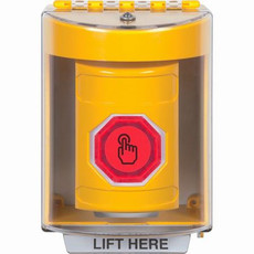 SS2286NT-EN STI Yellow Indoor/Outdoor Surface w/ Horn Momentary (Illuminated) with Red Lens Stopper Station with No Text Label English