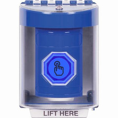 SS2487NT-EN STI Blue Indoor/Outdoor Surface w/ Horn Weather Resistant Momentary (Illuminated) with Blue Lens Stopper Station with No Text Label English