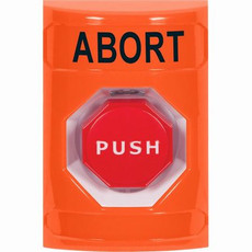 SS2502AB-EN STI Orange No Cover Key-to-Reset (Illuminated) Stopper Station with ABORT Label English