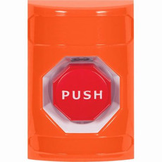 SS2502NT-EN STI Orange No Cover Key-to-Reset (Illuminated) Stopper Station with No Text Label English
