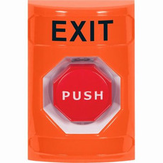 SS2502XT-EN STI Orange No Cover Key-to-Reset (Illuminated) Stopper Station with EXIT Label English
