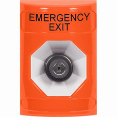 SS2503EX-EN STI Orange No Cover Key-to-Activate Stopper Station with EMERGENCY EXIT Label English