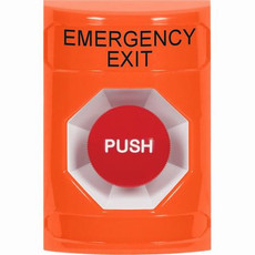 SS2504EX-EN STI Orange No Cover Momentary Stopper Station with EMERGENCY EXIT Label English