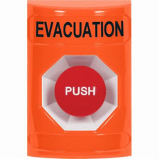 SS2504EV-EN STI Orange No Cover Momentary Stopper Station with EVACUATION Label English