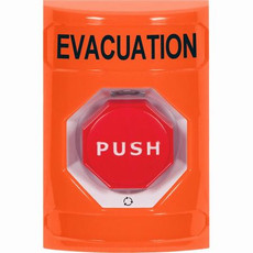 SS2509EV-EN STI Orange No Cover Turn-to-Reset (Illuminated) Stopper Station with EVACUATION Label English