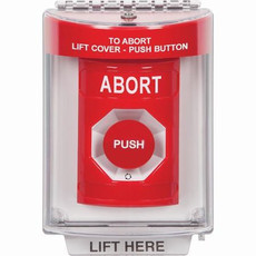 SS2031AB-EN STI Red Indoor/Outdoor Flush Turn-to-Reset Stopper Station with ABORT Label English