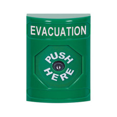 SS2100EV-EN STI Green No Cover Key-to-Reset Stopper Station with EVACUATION Label English