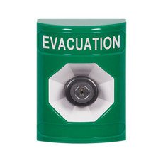 SS2103EV-EN STI Green No Cover Key-to-Activate Stopper Station with EVACUATION Label English