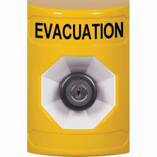 SS2203EV-EN STI Yellow No Cover Key-to-Activate Stopper Station with EVACUATION Label English