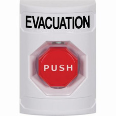 SS2302EV-EN STI White No Cover Key-to-Reset (Illuminated) Stopper Station with EVACUATION Label English