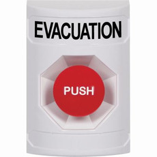 SS2304EV-EN STI White No Cover Momentary Stopper Station with EVACUATION Label English