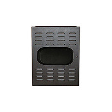 BW-RACKBOXW Mier NEMA Type 1 Indoor 19.25" W x 24" H x 26" D Metal Enclosure with and Fan - Black - Door with Window
