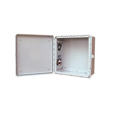 BW-242410-3PACE Mier NEMA Type 4 Outdoor 24" W x 24" H x 10" D Polycarbonate Electrical Enclosure - Gray - Solid Door with Locking 3-point Handle