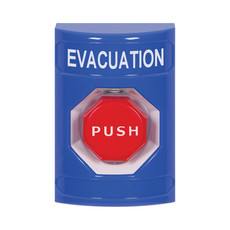 SS2402EV-EN STI Blue No Cover Key-to-Reset (Illuminated) Stopper Station with EVACUATION Label English
