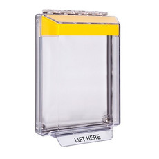 STI-14020NY STI Universal Stopper Low Profile Cover Flush Mount and Hood with Horn - No Label - Yellow