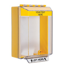 STI-14210CY STI Universal Stopper Low Profile Cover Surface Mount and Hood - Custom Label - Yellow - Non-Returnable