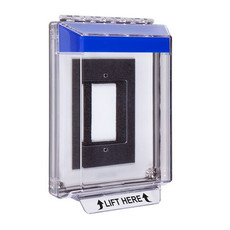 STI-14310NB STI Universal Stopper Low Profile Cover Enclosure Flush Back Box and Hood - No Label - Blue