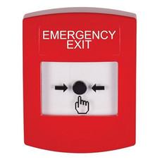 GLR001EX-EN STI Red Indoor Only No Cover Key-to-Reset Push Button with EMERGENCY EXIT Label English