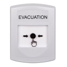 GLR301EV-EN STI White Indoor Only No Cover Key-to-Reset Push Button with EVACUATION Label English