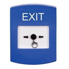 GLR401XT-EN STI Blue Indoor Only No Cover Key-to-Reset Push Button with EXIT Label English