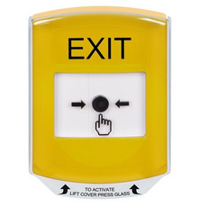 GLR221XT-EN STI Yellow Indoor Only Shield Key-to-Reset Push Button with EXIT Label English