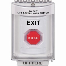 SS2332XT-EN STI White Indoor/Outdoor Flush Key-to-Reset (Illuminated) Stopper Station with EXIT Label English