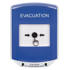 GLR421EV-EN STI Blue Indoor Only Shield Key-to-Reset Push Button with EVACUATION Label English