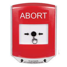 GLR0A1AB-EN STI Red Indoor Only Shield w/ Sound Key-to-Reset Push Button with ABORT Label English