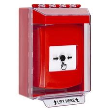 GLR071NT-EN STI Red Indoor/Outdoor Low Profile Surface Mount Key-to-Reset Push Button with No Text Label English