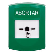 GLR101AB-ES STI Green Indoor Only No Cover Key-to-Reset Push Button with ABORT Label Spanish