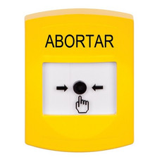 GLR201AB-ES STI Yellow Indoor Only No Cover Key-to-Reset Push Button with ABORT Label Spanish