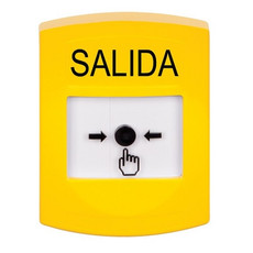 GLR201XT-ES STI Yellow Indoor Only No Cover Key-to-Reset Push Button with EXIT Label Spanish