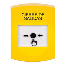 GLR201LD-ES STI Yellow Indoor Only No Cover Key-to-Reset Push Button with LOCKDOWN Label Spanish