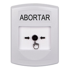 GLR301AB-ES STI White Indoor Only No Cover Key-to-Reset Push Button with ABORT Label Spanish