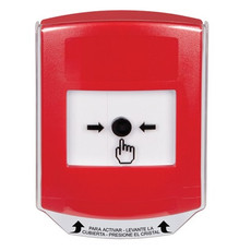 GLR021NT-ES STI Red Indoor Only Shield Key-to-Reset Push Button with No Text Label Spanish