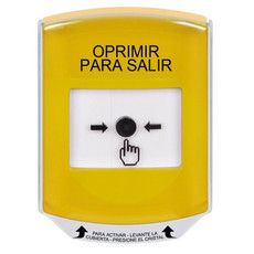 GLR221PX-ES STI Yellow Indoor Only Shield Key-to-Reset Push Button with PUSH TO EXIT Label Spanish