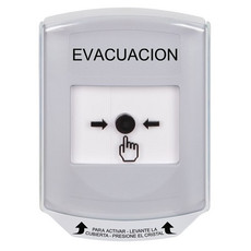 GLR321EV-ES STI White Indoor Only Shield Key-to-Reset Push Button with EVACUATION Label Spanish