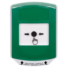 GLR1A1NT-ES STI Green Indoor Only Shield w/ Sound Key-to-Reset Push Button with No Text Label Spanish
