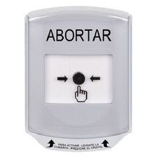 GLR3A1AB-ES STI White Indoor Only Shield w/ Sound Key-to-Reset Push Button with ABORT Label Spanish