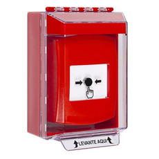 GLR071NT-ES STI Red Indoor/Outdoor Low Profile Surface Mount Key-to-Reset Push Button with No Text Label Spanish