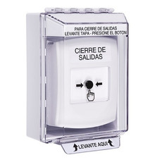 GLR371LD-ES STI White Indoor/Outdoor Low Profile Surface Mount Key-to-Reset Push Button with LOCKDOWN Label Spanish
