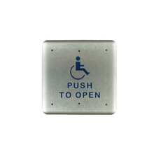 946P45BLU Dormakaba Dormakaba RCI 4.5" Square Plate with Push to Open Momentary, Blue