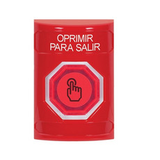 SS2006PX-ES STI Red No Cover Momentary (Illuminated) with Red Lens Stopper Station with PUSH TO EXIT Label Spanish