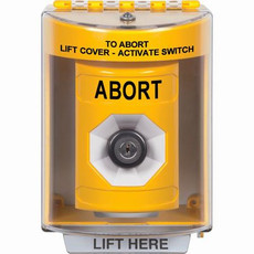 SS2273AB-EN STI Yellow Indoor/Outdoor Surface Key-to-Activate Stopper Station with ABORT Label English