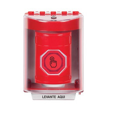 SS2077NT-ES STI Red Indoor/Outdoor Surface Weather Resistant Momentary (Illuminated) with Red Lens Stopper Station with No Text Label Spanish