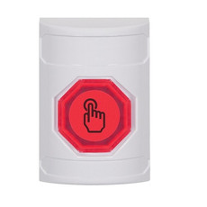 SS2307NT-ES STI White No Cover Weather Resistant Momentary (Illuminated) with Red Lens Stopper Station with No Text Label Spanish