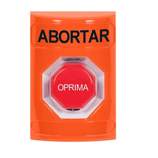 SS2505AB-ES STI Orange No Cover Momentary (Illuminated) Stopper Station with ABORT Label Spanish