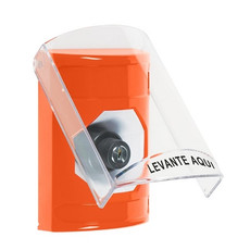 SS2523NT-ES STI Orange Indoor Only Flush or Surface Key-to-Activate Stopper Station with No Text Label Spanish