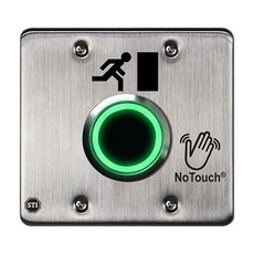 NT-SS200-EN STI NoTouch Double Gang Outdoor Sensor - Running Man Symbol - Stainless Steel