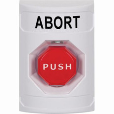 SS2302AB-EN STI White No Cover Key-to-Reset (Illuminated) Stopper Station with ABORT Label English